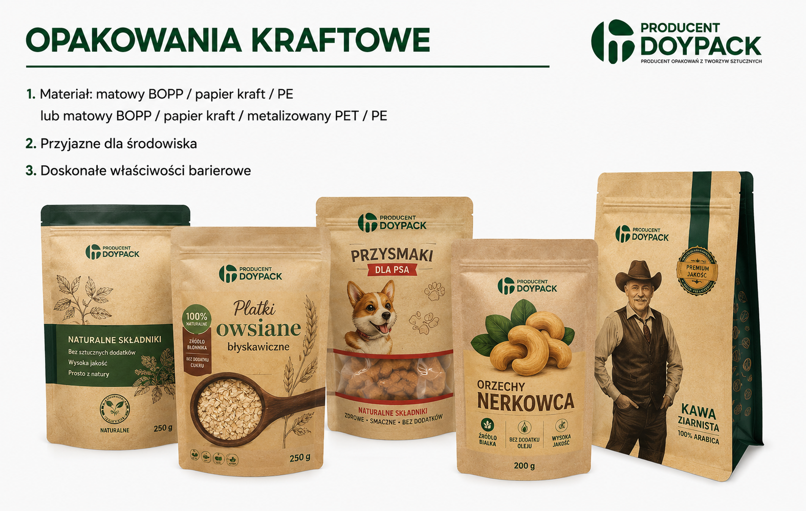 Opakowania kraftowe doypack